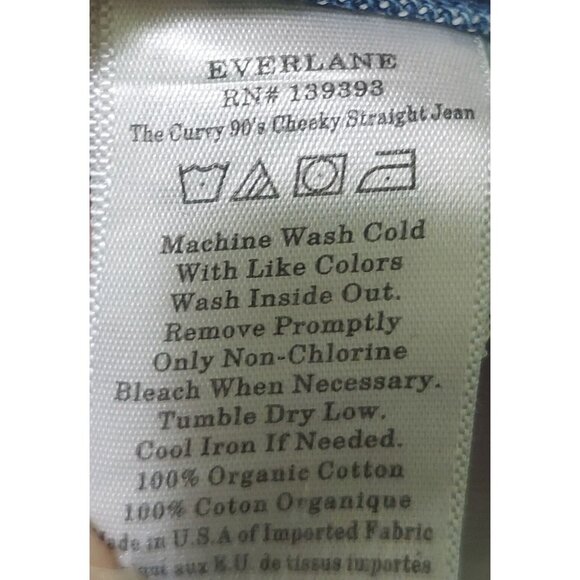 Everlane The Curvy 90s Cheeky Straight Jean High-Rise Organic Cotton 30 Ankle - Picture 6 of 9